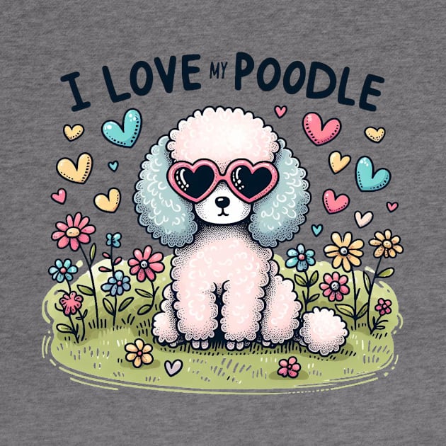 I Love My Poodle White Design #3 by Battlefoxx Living Earth